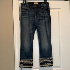 Driftwood Colette Embroidered Cropped Jeans 31